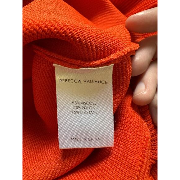 Rebecca Vallance Carpi Off Shoulder Ruffled Stretch Knit Mini Dress Size 0 Red - Picture 10 of 13